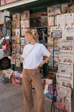 Sila Wollhose mit Bundfalten in Braun", "Schurwolle Sila Hose in Grau", "Schwarze Sila Hose aus Tencel Lyocell