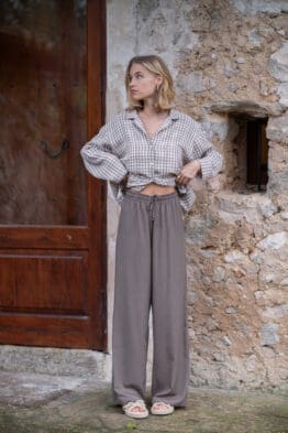 Virgo Bluse mochaweiss und Marlie Hose braun - morena isabel